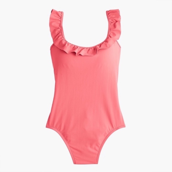 J. Crew Ruffled Scoopback One-Piece Swimsuit NWT - Picture 1 of 4